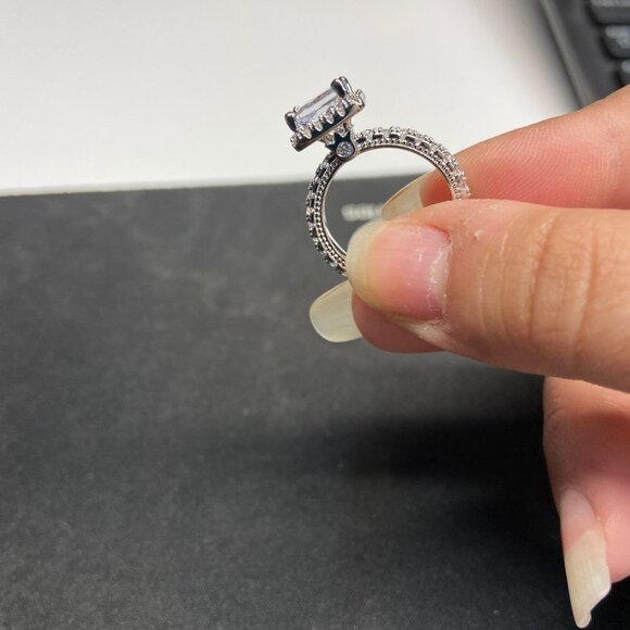 ✨ Romantic Glitter Large Diamond Zircon Thin CZ Rings for Women, PD472 - Picture 9 of 12